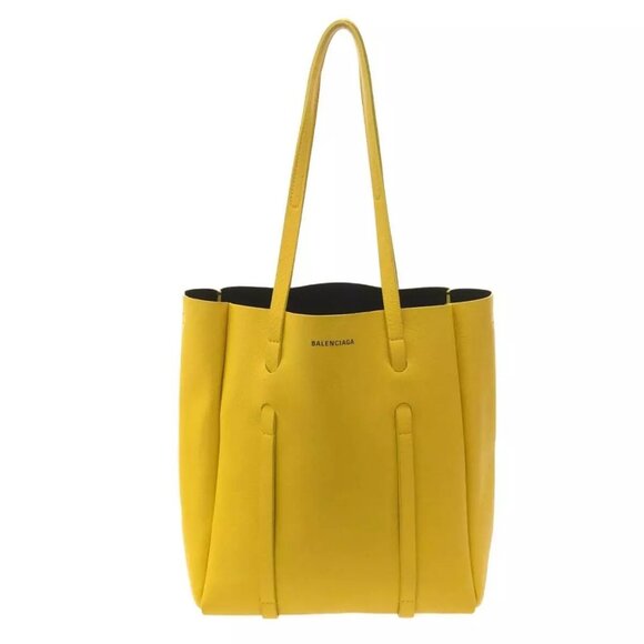 Auth BALENCIAGA Everyday Tote XS 489813 Yellow Leather Tote Bag - Picture 1 of 13